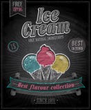 Cartel del helado del vintage - pizarra. ilustración del vector Cartel del helado del vintage - pizarra. ilustración del vector