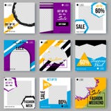 Cartel geométrico del anuncio de las formas fijado con colores modernos libre illustration Cartel geométrico del anuncio de las formas fijado con colores modernos libre illustration
