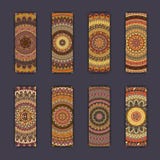 Cartes en liasse de bannière avec le fond décoratif coloré floral d'éléments de mandala Images stock Cartes en liasse de bannière avec le fond décoratif coloré floral d'éléments de mandala Images stock