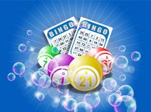 Cartes et billes de bingo-test illustration libre de droits Cartes et billes de bingo-test illustration libre de droits