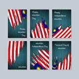 Cartes patriotiques de la Malaisie pour le jour national illustration de vecteur Cartes patriotiques de la Malaisie pour le jour national illustration de vecteur