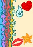 Cartolina d'auguri della spiaggia del confine dell'arcobaleno royalty illustrazione gratis Cartolina d'auguri della spiaggia del confine dell'arcobaleno royalty illustrazione gratis