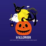 Cartolina d'auguri di Halloween royalty illustrazione gratis Cartolina d'auguri di Halloween royalty illustrazione gratis