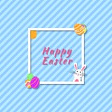 Cartolina d'auguri felice divertente e variopinta dell'insegna moderna di Pasqua con il fondo del coniglio, dell'illustrazione de illustrazione di stock Cartolina d'auguri felice divertente e variopinta dell'insegna moderna di Pasqua con il fondo del coniglio, dell'illustrazione de illustrazione di stock