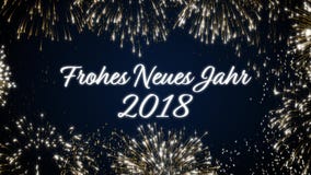 Cartolina di ciclaggio del sociale del buon anno 2018 con i fuochi d'artificio animati dell'oro su fondo nero e blu elegante cicl illustrazione di stock Cartolina di ciclaggio del sociale del buon anno 2018 con i fuochi d'artificio animati dell'oro su fondo nero e blu elegante cicl illustrazione di stock