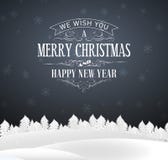 Cartolina di Gray Christmas con iscrizione illustrazione di stock Cartolina di Gray Christmas con iscrizione illustrazione di stock