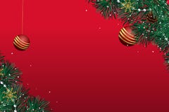 Cartolina di Natale con un fondo rosso con una palla dorata royalty illustrazione gratis Cartolina di Natale con un fondo rosso con una palla dorata royalty illustrazione gratis