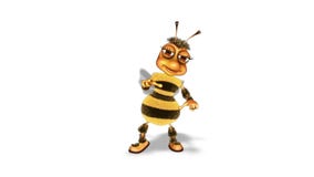 Cartoon Bee Dance - Looped on White Background