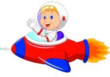 Cartoon boy astronaut in the spaceship Stock Photography Cartoon boy astronaut in the spaceship Stock Photography