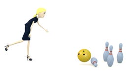 Cartoon Businesswoman Bowling Royalty Free Stock Photography Cartoon Businesswoman Bowling Royalty Free Stock Photography
