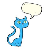 Cartoon Cat With Speech Bubble Stock Photos