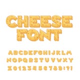 Cartoon cheese alphabet font. Type letters, numbers, symbols. stock illustration Cartoon cheese alphabet font. Type letters, numbers, symbols. stock illustration