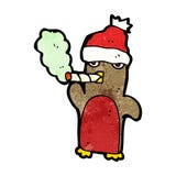 Cartoon Christmas Robin Smoking Marijuana Royalty Free Stock Photography Cartoon Christmas Robin Smoking Marijuana Royalty Free Stock Photography