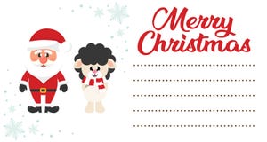 Cartoon christmas santa claus and Ñhristmas deer on the christmas letter to santa stock illustration Cartoon christmas santa claus and Ñhristmas deer on the christmas letter to santa stock illustration