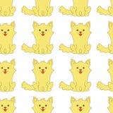Cartoon Corgis puppy sitting seamless Pattern. Vector illustration royalty free illustration Cartoon Corgis puppy sitting seamless Pattern. Vector illustration royalty free illustration