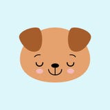 Cartoon cute sleeping puppy, drawing for kids. Vector illustration. Flat style stock illustration Cartoon cute sleeping puppy, drawing for kids. Vector illustration. Flat style stock illustration