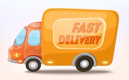 Cartoon Mail Delivery Van Stock Vector - Image: 57533484