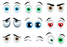 Cartoon eyes set. 9 Cartoon eyes set on white background Cartoon eyes set. 9 Cartoon eyes set on white background