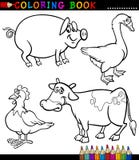 Cartoon Farm Animals for Coloring Book vector illustration Cartoon Farm Animals for Coloring Book vector illustration