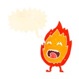 Cartoon Flame Character With Speech Bubble Royalty Free Stock Photography