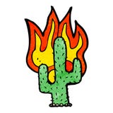Cartoon Flaming Cactus Royalty Free Stock Image