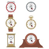 Cartoon Funny Clock Face Smiles 02 Stock Image