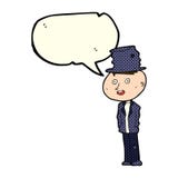 Cartoon Funny Hobo Man With Speech Bubble Royalty Free Stock Photo