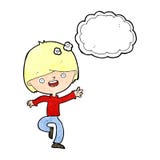 cartoon happy boy dancing with thought bubble royalty free illustration cartoon happy boy dancing with thought bubble royalty free illustration