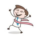 Cartoon Happy Runner Sportsman Wins the Race vector illustration Cartoon Happy Runner Sportsman Wins the Race vector illustration
