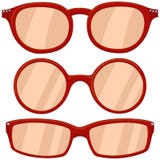 Cartoon icon poster woman red glasses, spectacles set. stock illustration Cartoon icon poster woman red glasses, spectacles set. stock illustration