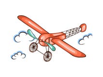 Cartoon illustration retro airplane in sky Royalty Free Stock Images Cartoon illustration retro airplane in sky Royalty Free Stock Images