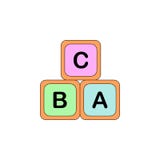 Cartoon infants blocks alphabet toy colored icon. Signs and symbols can be used for web, logo, mobile app, UI, UX royalty free illustration Cartoon infants blocks alphabet toy colored icon. Signs and symbols can be used for web, logo, mobile app, UI, UX royalty free illustration