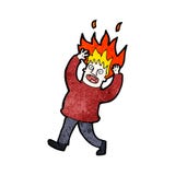 Cartoon Man With Hair On Fire Stock Images