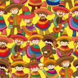 Cartoon Mexican people seamless pattern Stock Image Cartoon Mexican people seamless pattern Stock Image