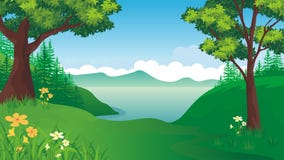 Beautiful Cartoon Landscape Stock Vector - Illustration of ...