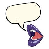 Cartoon Open Mouth With Speech Bubble Stock Image