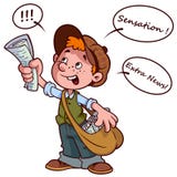 Cartoon paper boy yelling vector illustration Cartoon paper boy yelling vector illustration