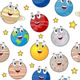 Cartoon Planets Seamless Pattern royalty free illustration Cartoon Planets Seamless Pattern royalty free illustration