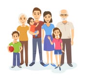 Cartoon portrait of big family royalty free illustration Cartoon portrait of big family royalty free illustration