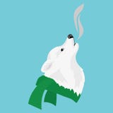 Cartoon portrait of a dog in a scarf. Christmas cute dog. The symbol of the year. Vector illustration for a greeting vector illustration Cartoon portrait of a dog in a scarf. Christmas cute dog. The symbol of the year. Vector illustration for a greeting vector illustration