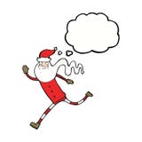 Cartoon Running Santa With Thought Bubble Royalty Free Stock Photography Cartoon Running Santa With Thought Bubble Royalty Free Stock Photography
