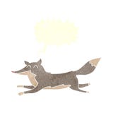 Cartoon Running Wolf With Speech Bubble Royalty Free Stock Photography Cartoon Running Wolf With Speech Bubble Royalty Free Stock Photography