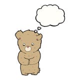 Cartoon shy teddy bear with thought bubble stock illustration Cartoon shy teddy bear with thought bubble stock illustration