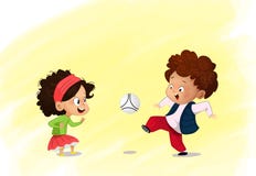 Cartoon soccer kids play soccer vector illustration Cartoon soccer kids play soccer vector illustration