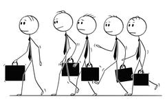 Cartoon of Group or Team of Businessmen With Briefcases Walking stock illustration Cartoon of Group or Team of Businessmen With Briefcases Walking stock illustration