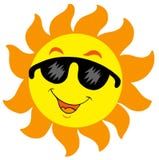 Cartoon Sun with sunglasses