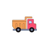 Cartoon truck toy colored icon. Signs and symbols can be used for web, logo, mobile app, UI, UX vector illustration Cartoon truck toy colored icon. Signs and symbols can be used for web, logo, mobile app, UI, UX vector illustration