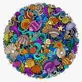 Cartoon vector doodles Underwater world illustration Royalty Free Stock Photo Cartoon vector doodles Underwater world illustration Royalty Free Stock Photo