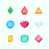 Cartoon Vector Gems And Diamonds Set In A Flat Style Stock Images Cartoon Vector Gems And Diamonds Set In A Flat Style Stock Images