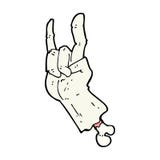 Cartoon Zombie Hand Making Rock Symbol Stock Images